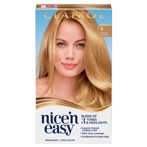 Clairol Nicen Easy Permanent Hair Color 8 Medium Blonde 1 Ct Frys Food Stores
