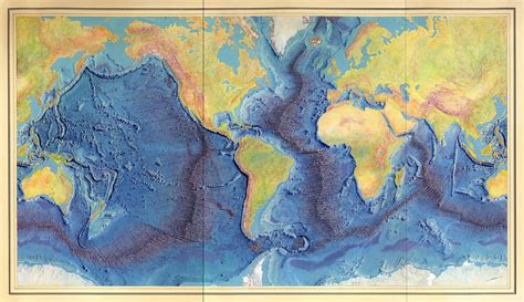 1977 World Ocean Floor Map Marie Tharp The