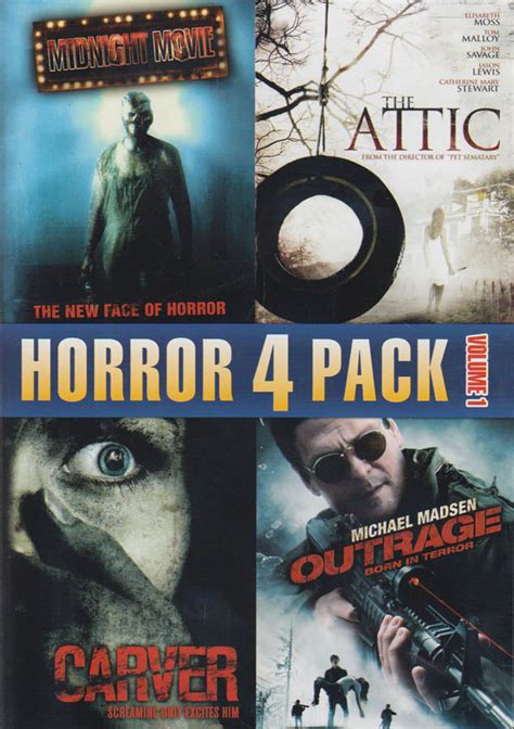 Horror 4 Pack Vol 1 Midnight Movie The Attic Carver Outrage Born In Terror On Dvd Movie