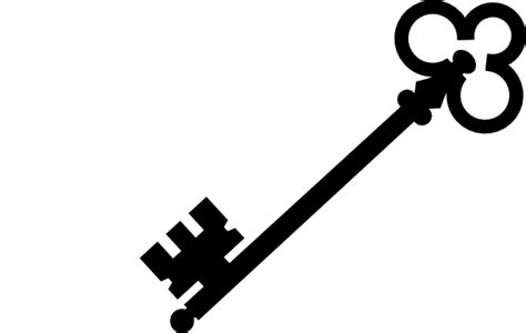 Vector Clip Art Of Outline Simple Metal Door Key Public Clipartix