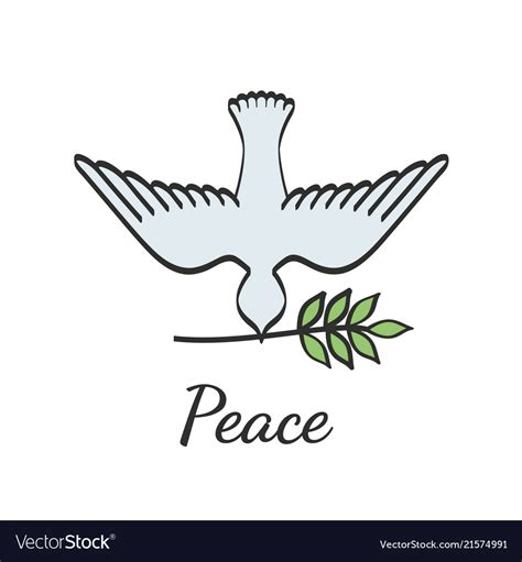 Peace Dove With Olive Branch Royalty Free Vector Image