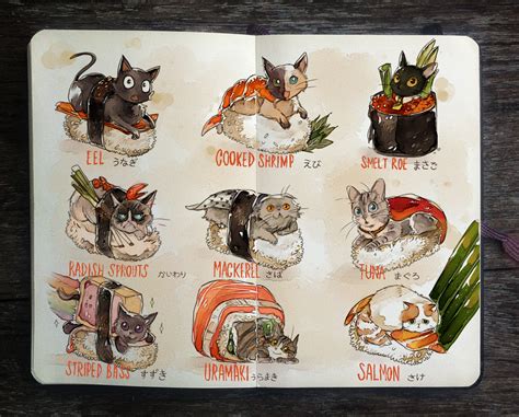 To celebrate japan's cat obsession, we've compiled a list of cat names inspired by japanese pop culture and naming trends. .: Sushi Cats by Picolo-kun on DeviantArt