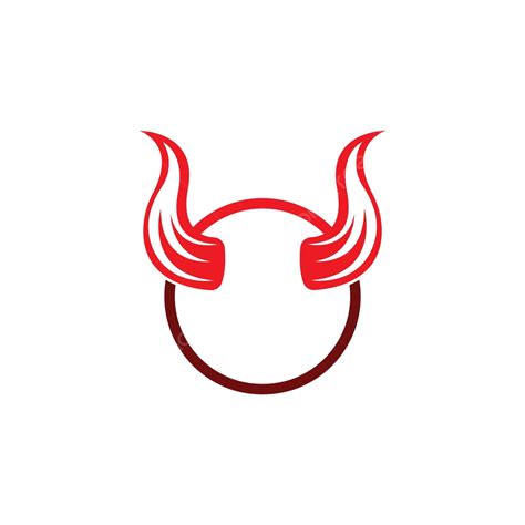 plantilla para el diseño ilustrativo de un logotipo vectorial icónico con cuernos de diablo