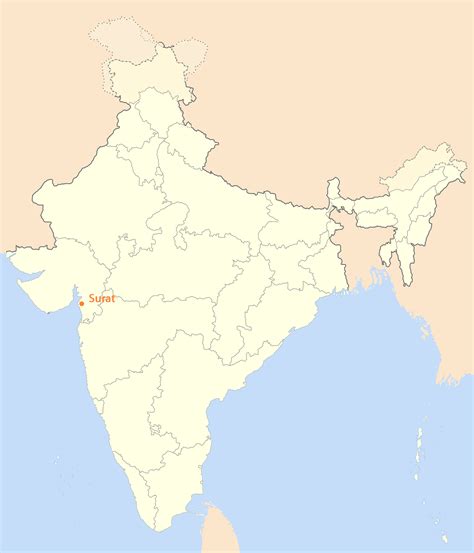 Location Map Of Surat Mapsofnet