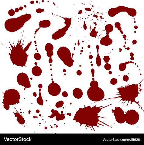 Set Blood Drops Royalty Free Vector Image Vectorstock