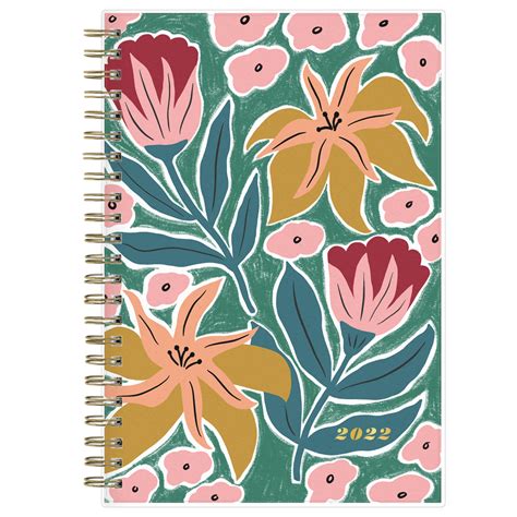 Blue Sky Brit Co Frosted Weeklymonthly Planner 5 X 8 Full Blooms