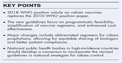 Whos New Rabies Recommendations Implications For High Inci Current Opinion In Infectious