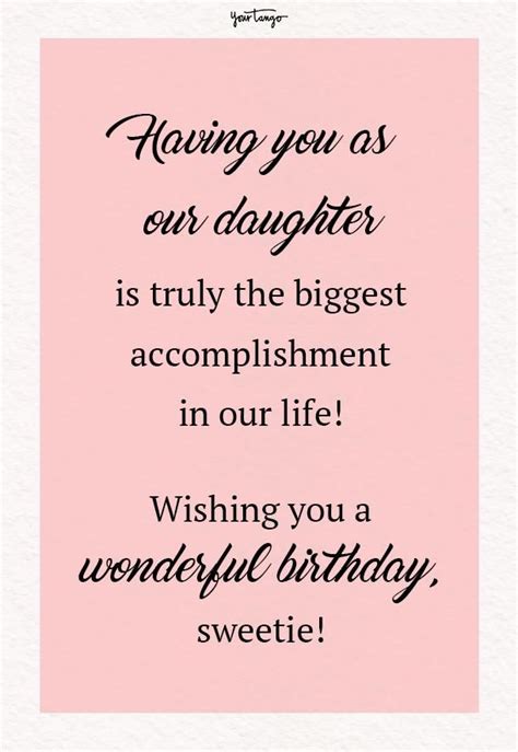 A Pink Birthday Card With The Words Loving You As Our Daughter Is