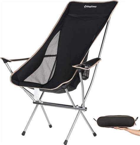 Kingcamp Ultra Léger Aluminium Pliant Fauteuil Soutien Jusquà 120 Kg Pour De Plein Air Camping