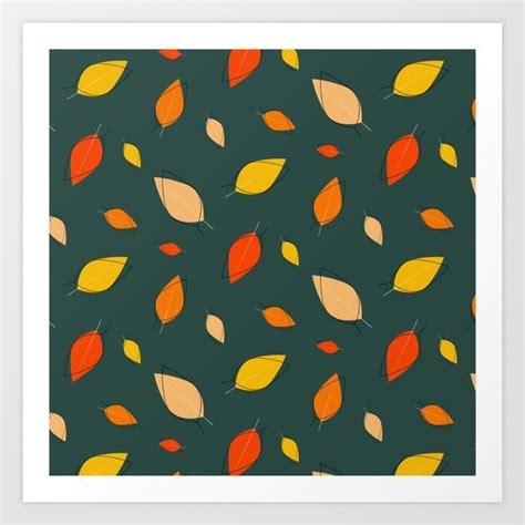 Minimal Fall Leaves Art Print By Kaleidoscopickate Society6
