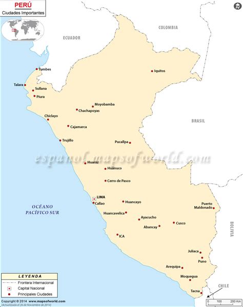 Perú Mapa De Las Ciudades