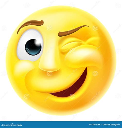 Winking Emoji Emoticon Stock Vector Illustration Of Icon 58016266
