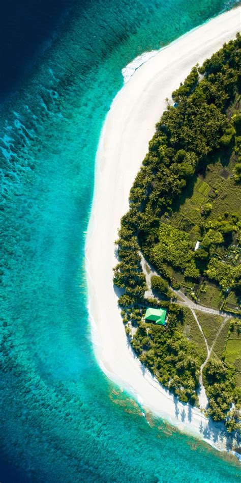 Tropical Islands Maldives Beach Aerial View 1080x2160 Wallpaper