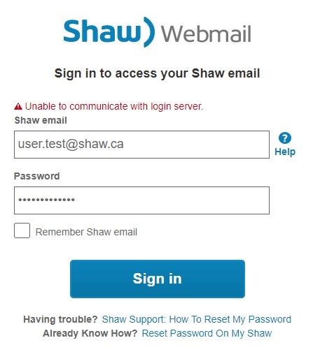 Login For Webmail Not Working Shaw Support