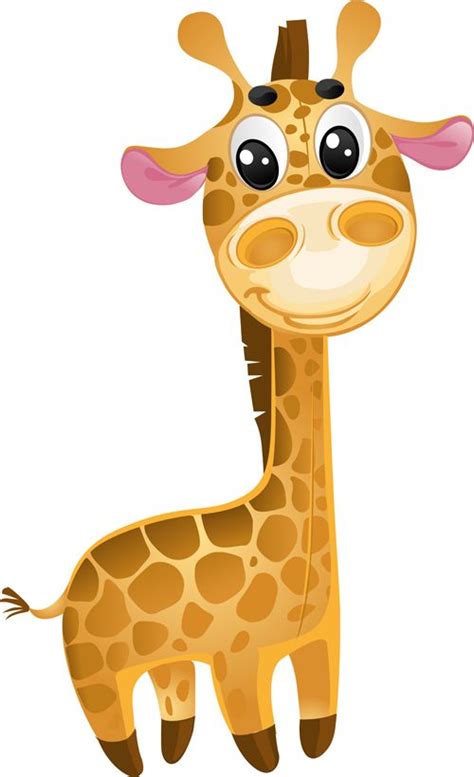 Cute Cartoon Giraffe Vector Set Cartoon Giraffe Giraffe Drawing