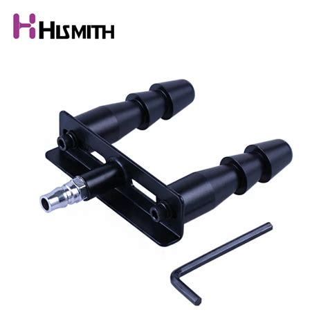 hismith metal sex machine black and silver double vac u lock dildos holder attachment distance
