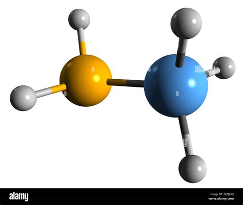 3D Image Of Methylamine Skeletal Formula Molecular Chemical Structure