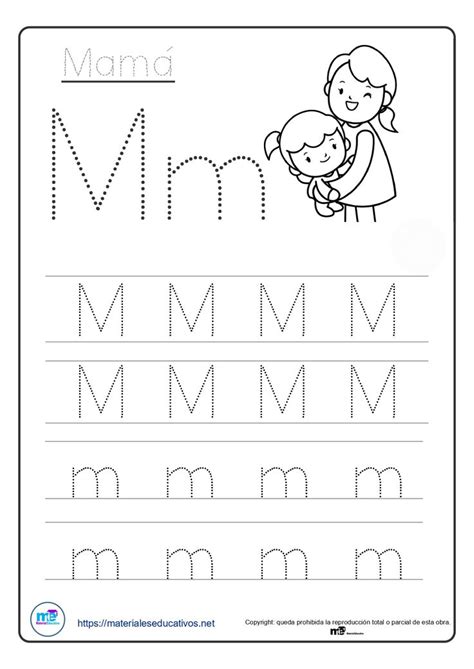 The Letter M Worksheet For Children To Practice Handwriting And Writing