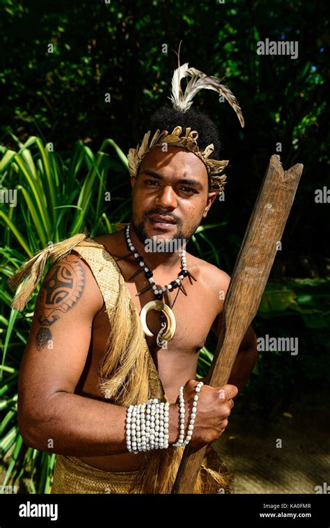 Native Man Ekasup Cultural Village Island Of Efate Vanuatu South