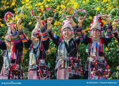 akha hill tribe traditional dancing in thailand editorial photo 62332669