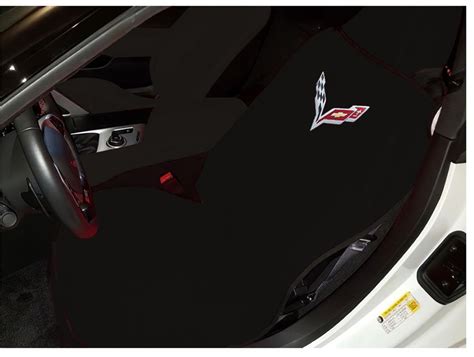 Chevy Corvette C8 Logo Cotton Towel Car Seat Covers Black Grey Tan Or