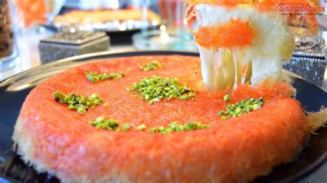 Delicious Arabic Sweet Knafeh Middle Eastern Cheese Dessert Kunafa Recipe Recipes Lebanese