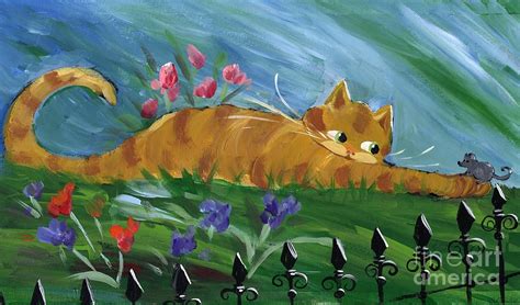 Cat And Mouse Painting By Sylvia Pimental