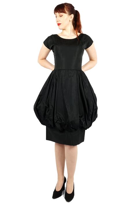vintage 1960s black bubble skirt party dress small medium etsy