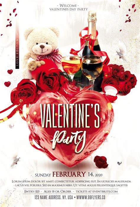 Valentines Love Party Flyer Psd Template Artofit