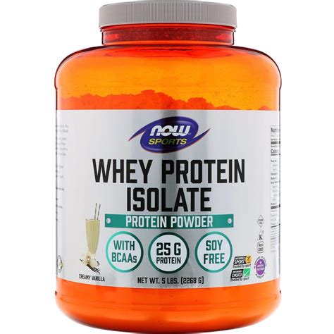 Now Foods, Sports, Whey Protein Isolate, Creamy Vanilla, 5 lbs. (2268 g) | By iHerb