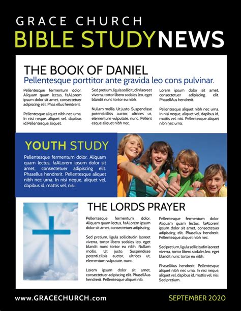 Church Bible Study Newsletter Template Mycreativeshop