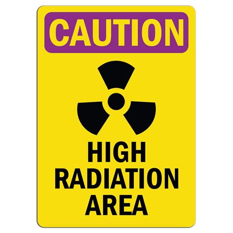 Caution Radiation Sign High Radiation Area Bilingual Safety Notice