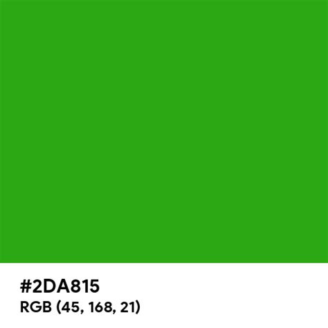 Basic Green Color Hex Code Is 2da815