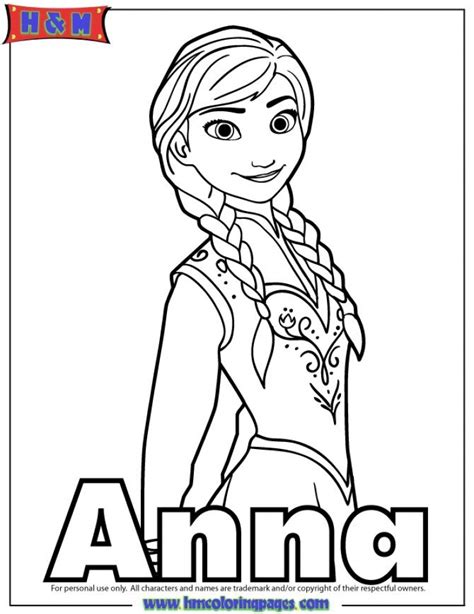 Get This Free Coloring Pages Of Princess Anna From Disney Frozen 84618