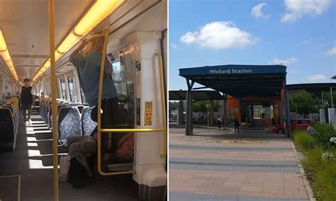 commuter looks on in horror as couple appear to perform sex act on a perth train daily mail online