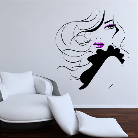 pin up girl women modern hair salon wall sticker decal mural transfer wsd588 ebay