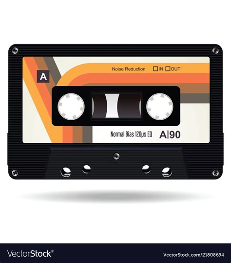 Retro Vintage Cassette Tape Isolated White Vector Image