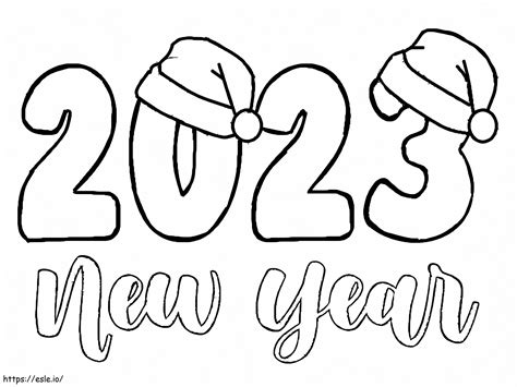 Printable New Year 2023 coloring page