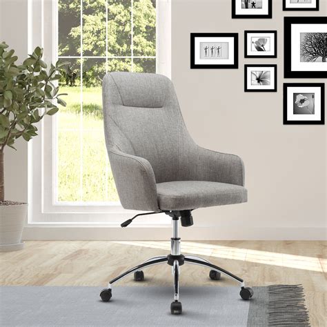 Techni Mobili Comfy Height Adjustable Rolling Office Desk Chair With