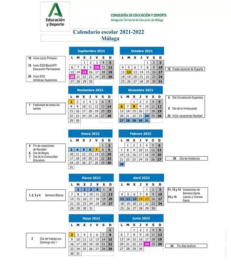 Calendario 2022 Festivos Andalucia