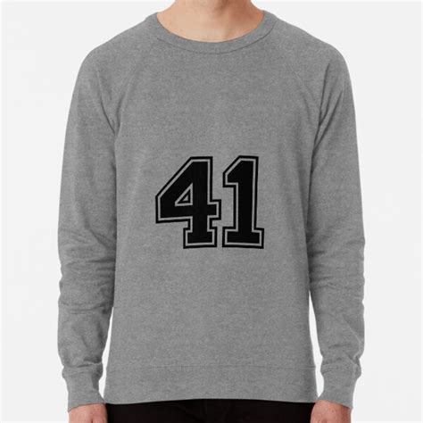 Varsity Team Sports Uniform Number 41 Black Lightweight Sweatshirt