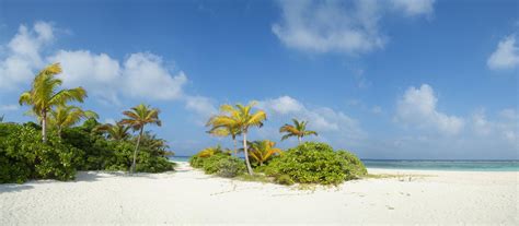 Beautiful Panorama Landscape View Of Tropical Beach At Island Stock