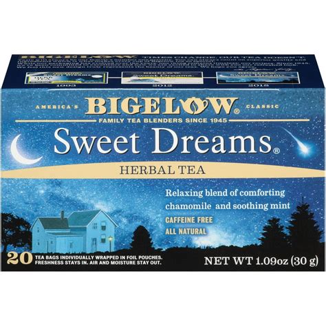 bigelow sweet dreams caffeine free herbal tea tea bags 20 count