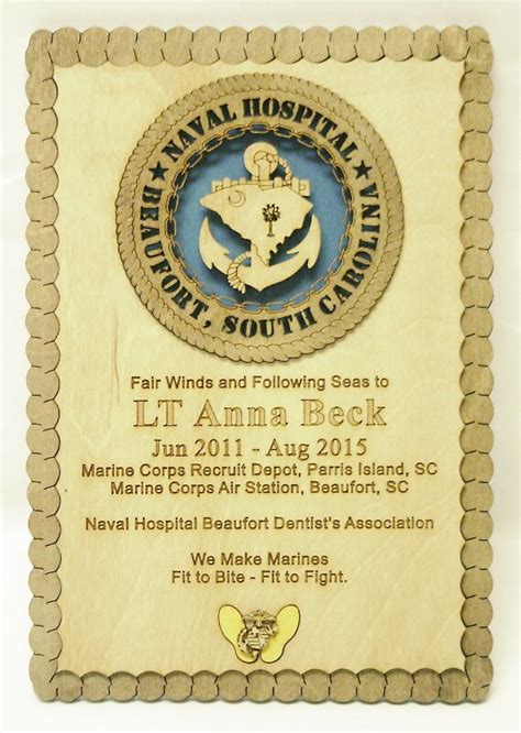 8x12 Naval Hospital Beaufort Sc Appreciation Plaque Etsy