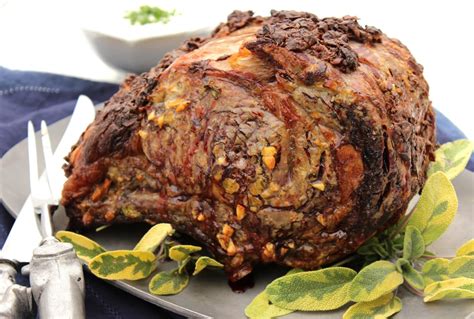 Combine 2 tablespoons seasoning, flour, mustard and butter; Herb Crusted Standing Rib Roast with Mustard-Horseradish ...