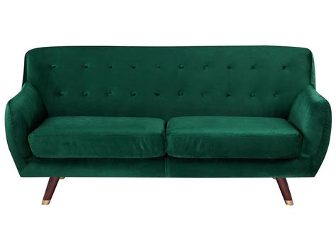 3 Seater Velvet Sofa Emerald Green Bodo Uk