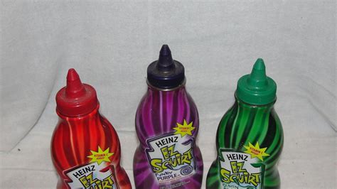 3 Bottles Heinz Ez Squirt Colored Ketchup Purple Red And Green 1903487019