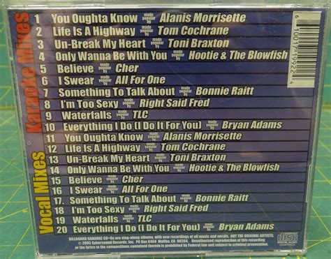 Billboard Top 10 Karaoke 1990 S Volume 2 Cd Used 20 Tracks Sybersound Records 610017199224 Ebay