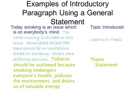 A research paper that presents a sustained argument will usually encapsulate this argument in a thesis statement. Example of introduction paragraph in research paper