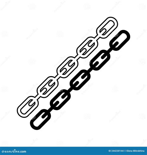 The Chain Icon The Silhouette And Contour Of The Chain Stock Vector